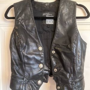 Michael Hoban Black All Leather Vest